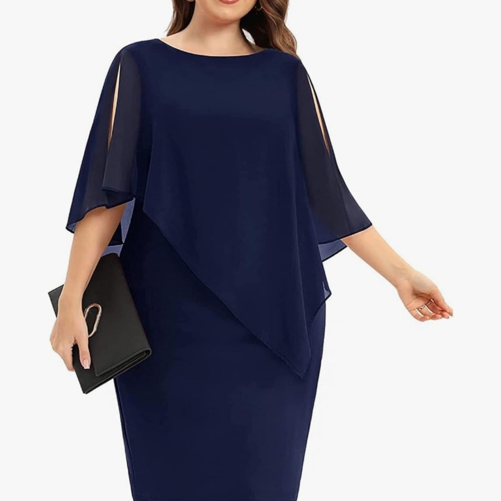 Chic Asymmetrical Blue Dress